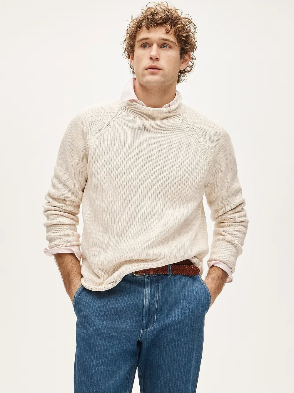 J. CREW 1988 RollneckT™ sweater in cotton in Mountain White Size XS $98 BW186